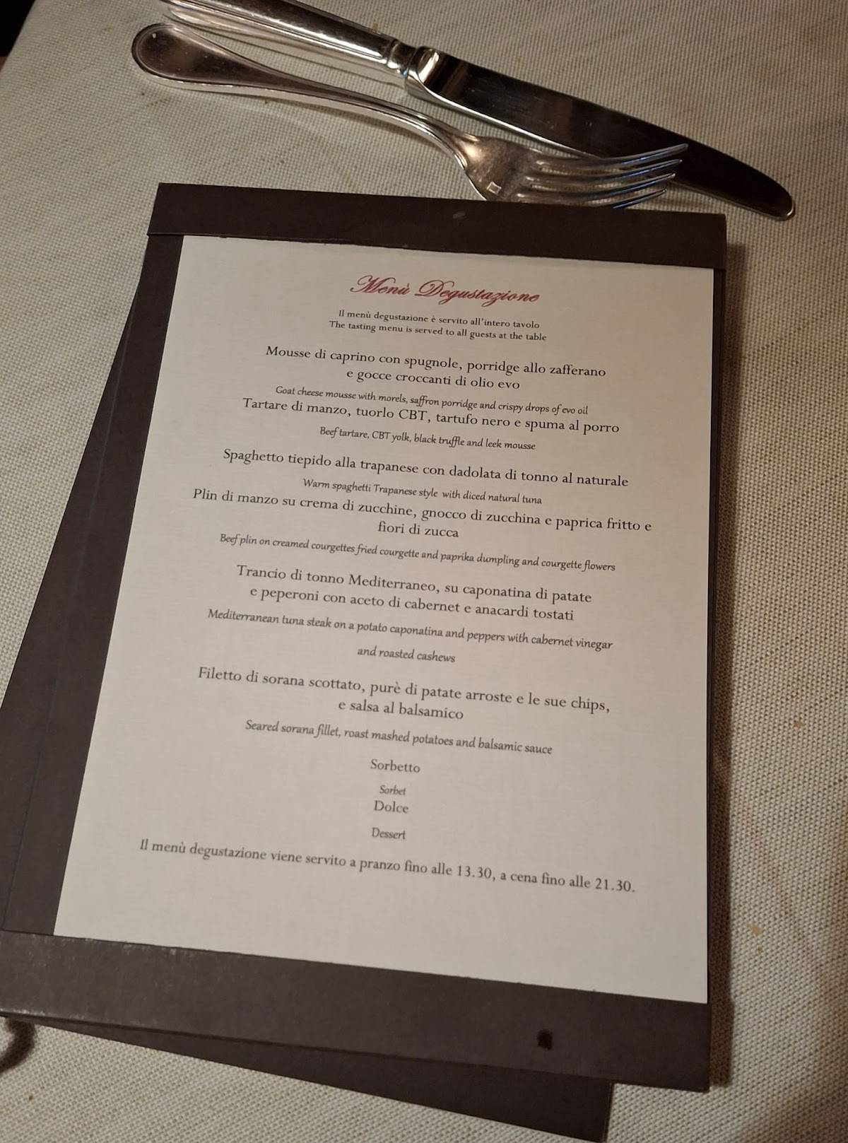 Menu di Ristorante da Gigetto 