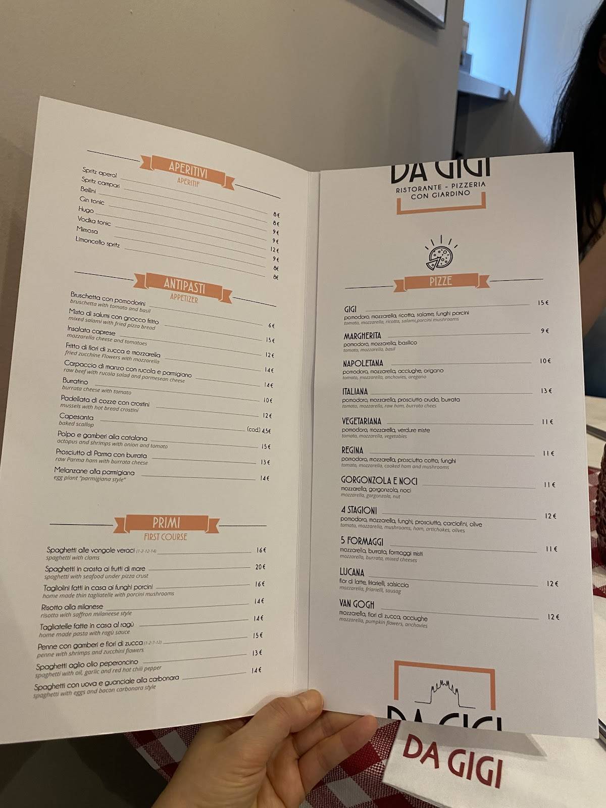 Menu di Ristorante Da Gigi 
