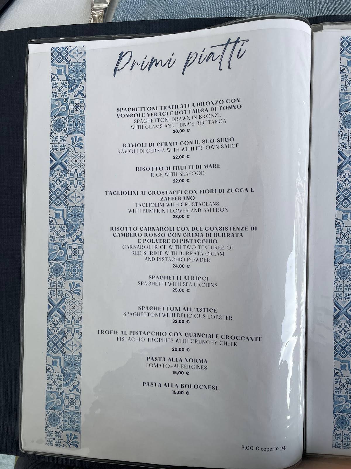 Menu di Ristorante Da Giovanni 
