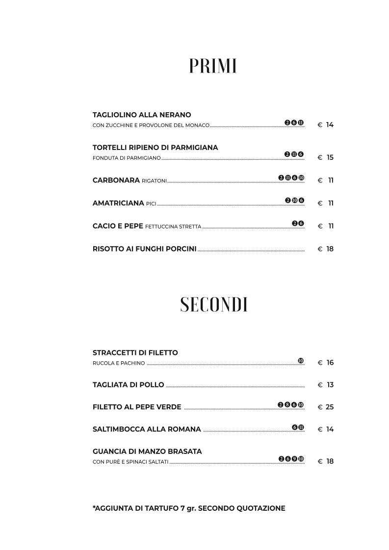 Menu di Ristorante Figo Nomentana 