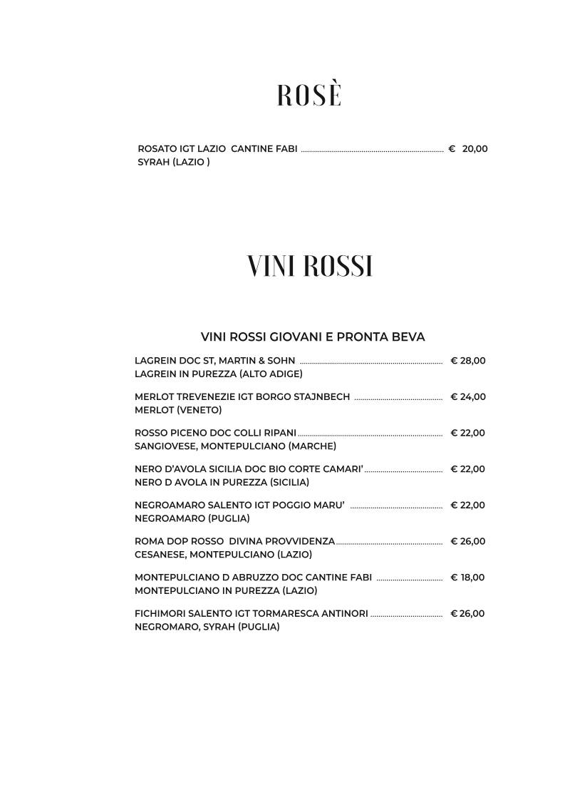 Menu di Ristorante Figo Nomentana 