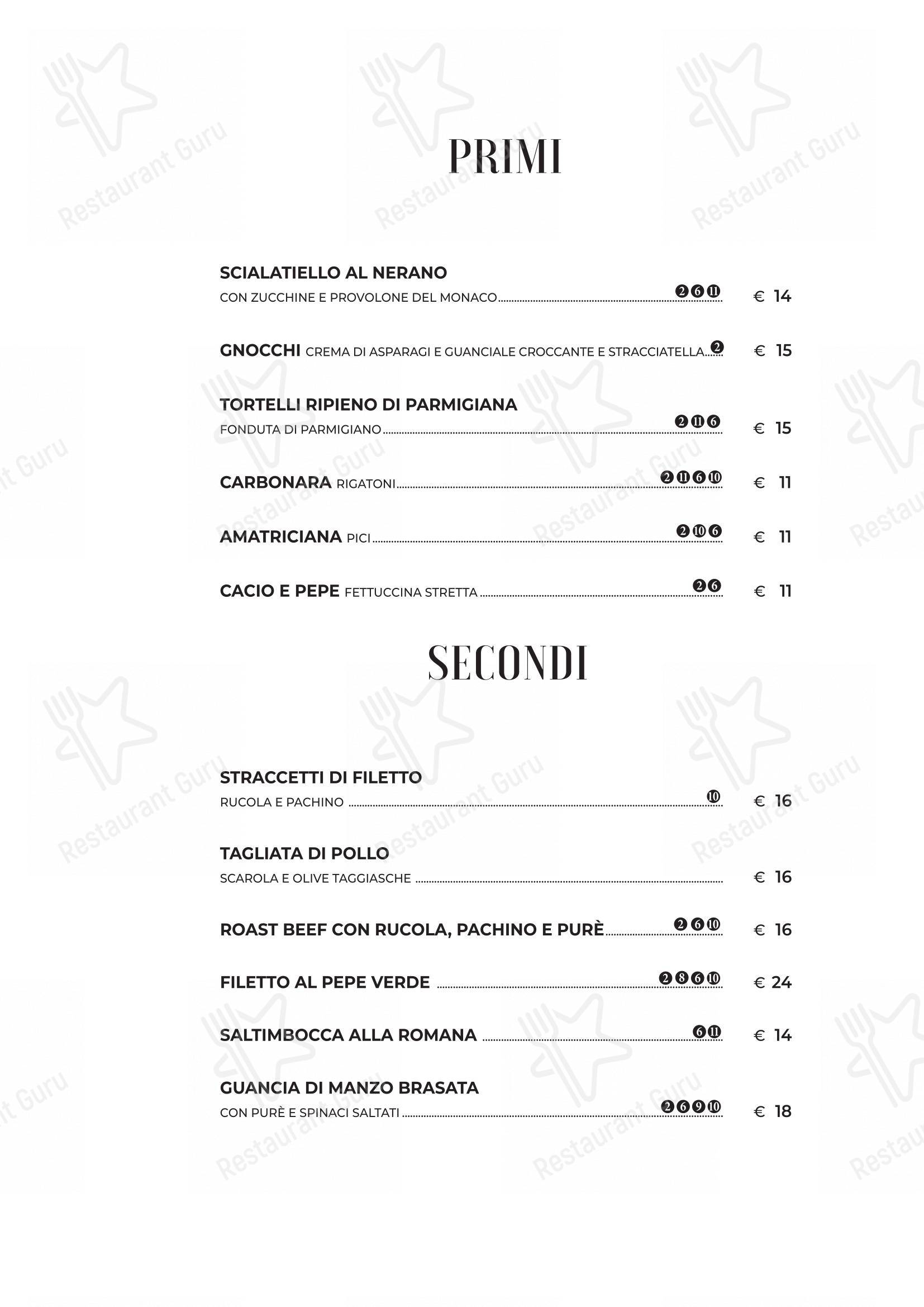 Ristorante Figo Nomentana in Roma - Menu