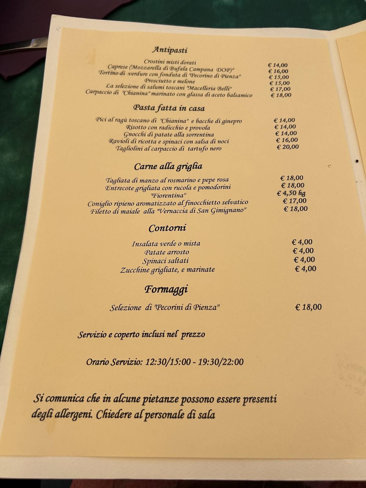 Menu di Ristorante Godimento Divino 