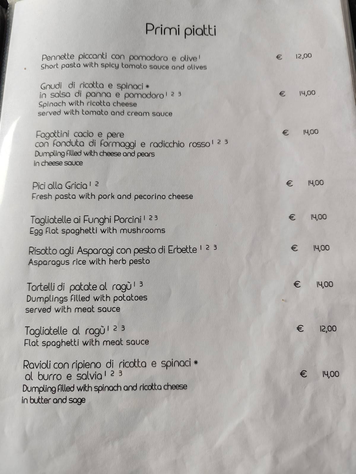 Menu di Ristorante Hotel Dino 