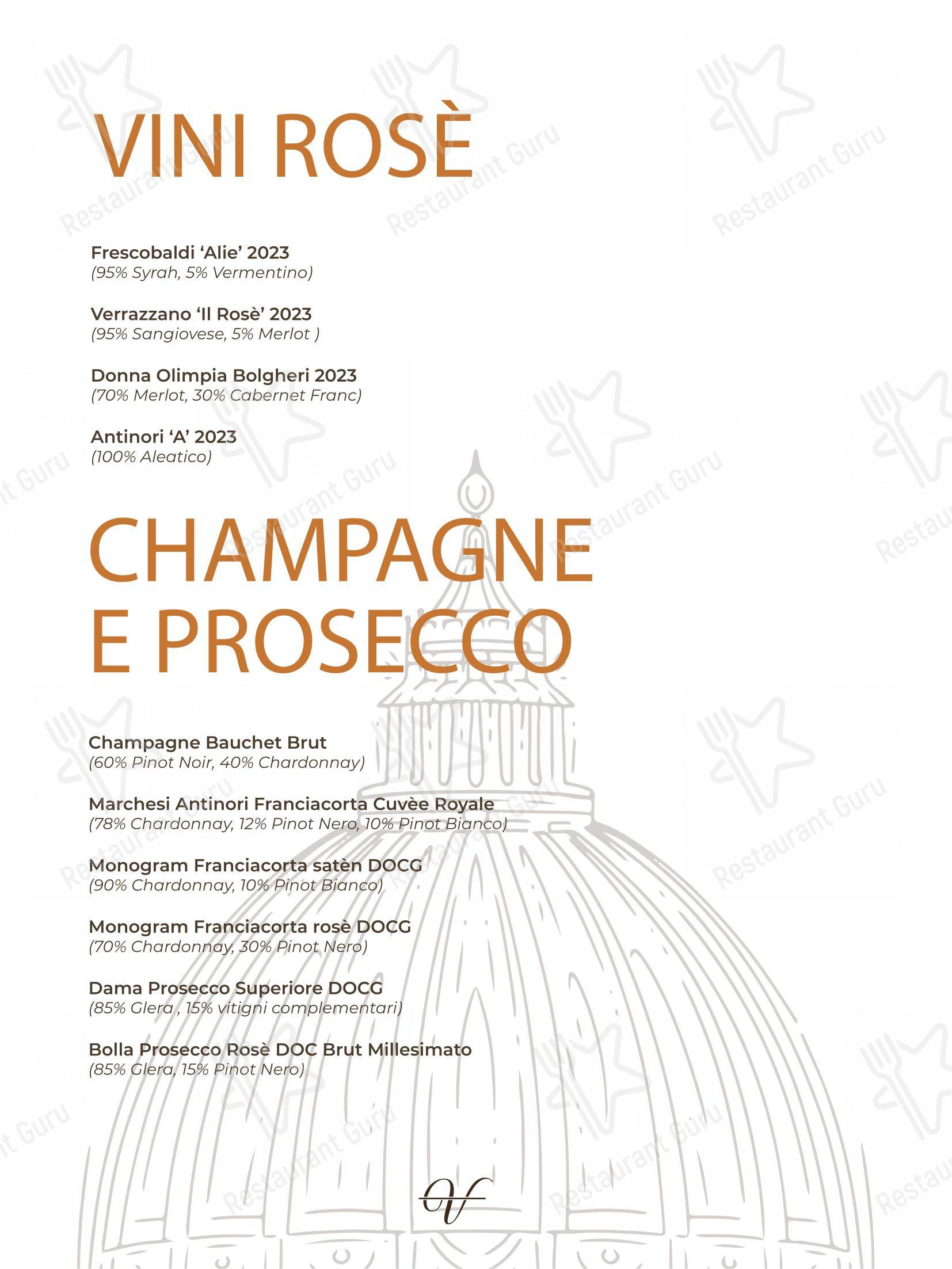 Menu di Ristorante IL VOLO Steakhouse - Menu bar