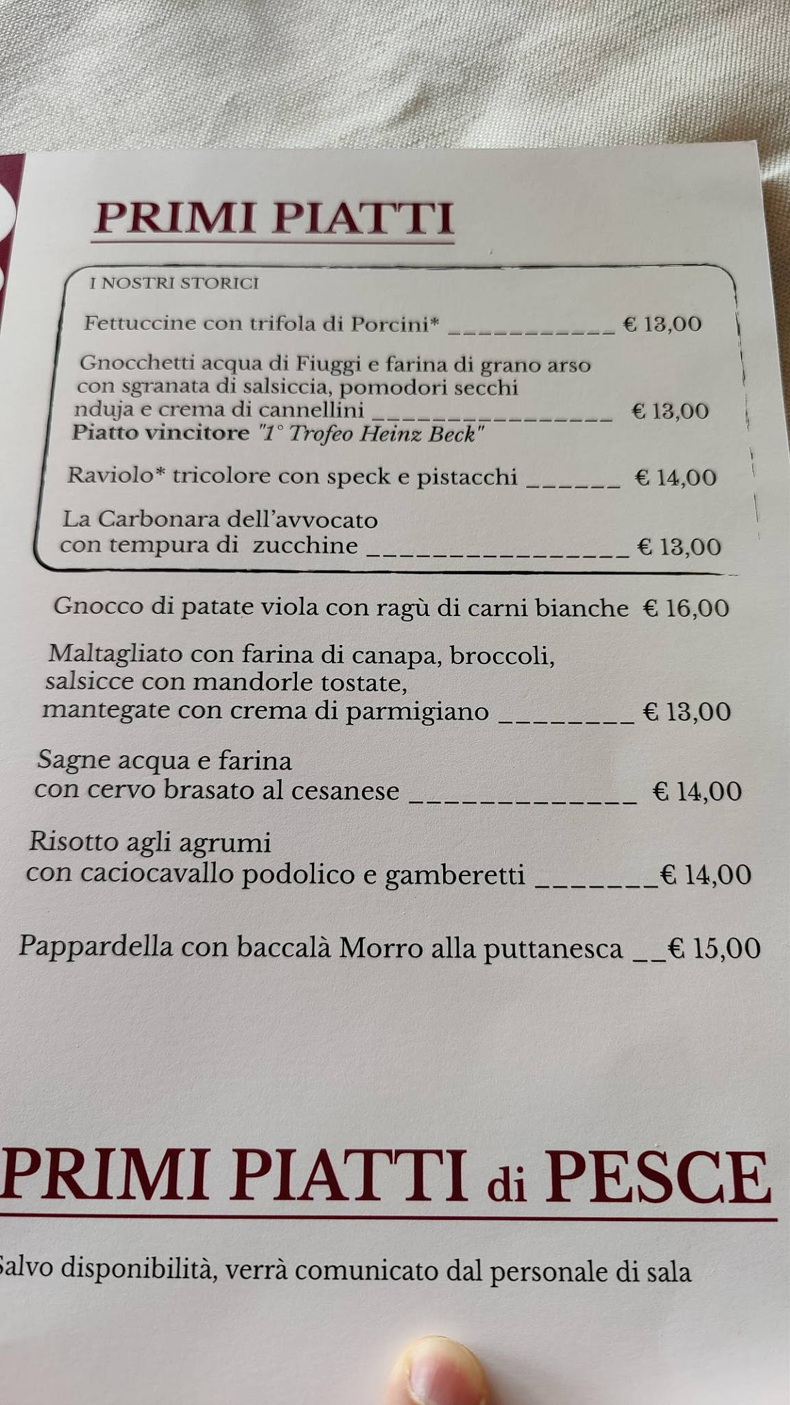 Menu di Ristorante Il Locandiere de core e de panza 