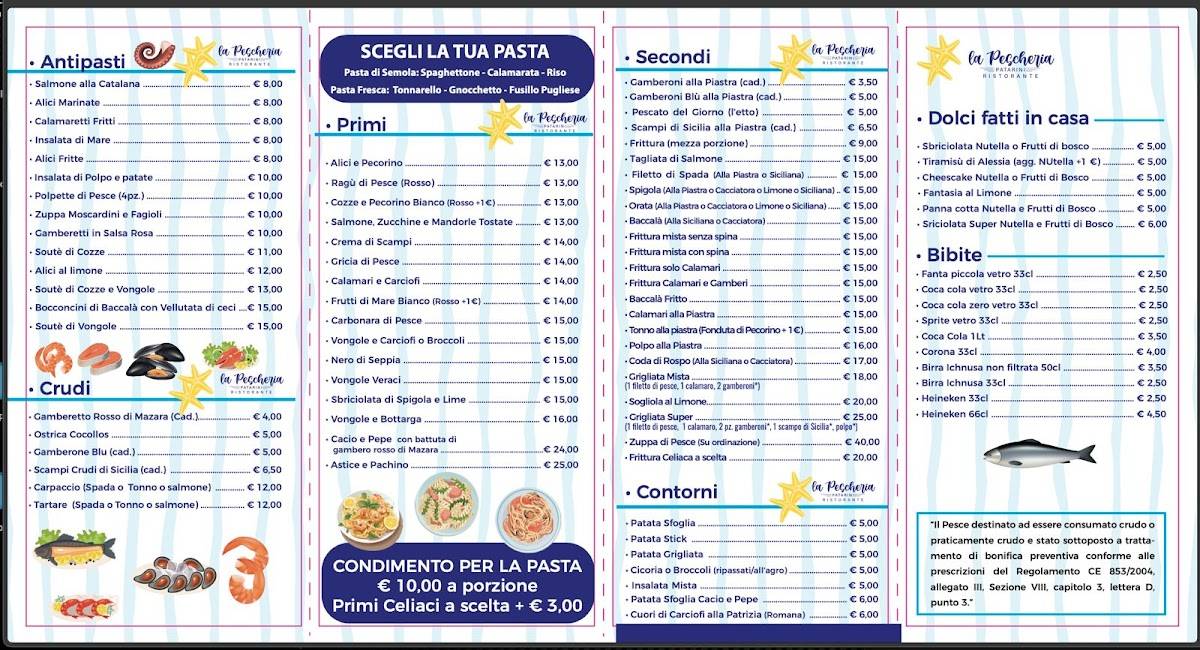 Menu di Ristorante La Pescheria Patarini 