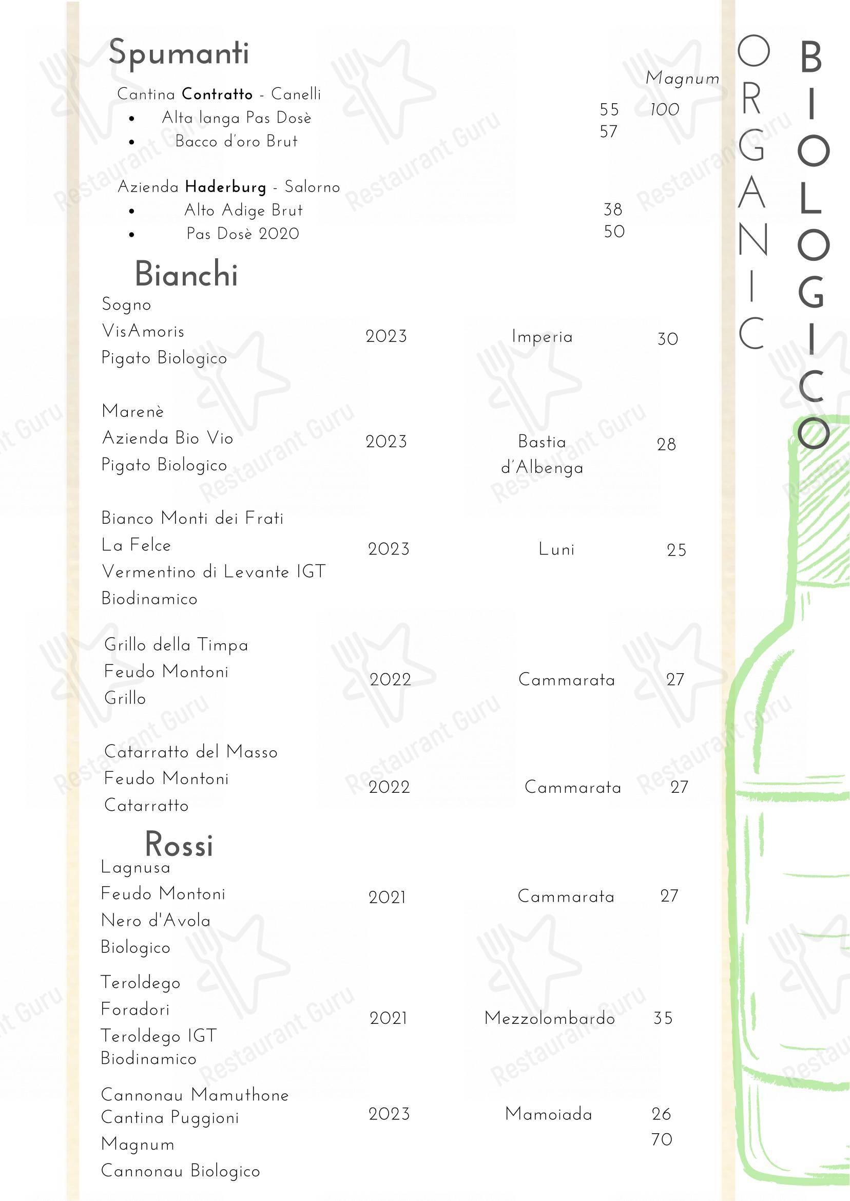 Menu di Ristorante La Ruota - Menu bar