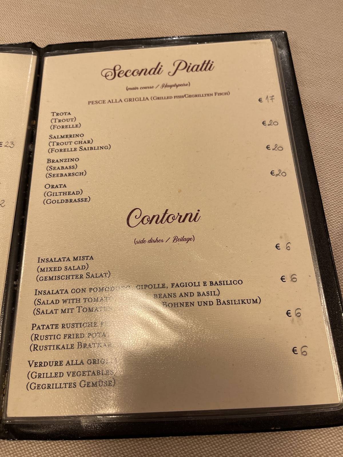 Menu di Ristorante La Taverna 