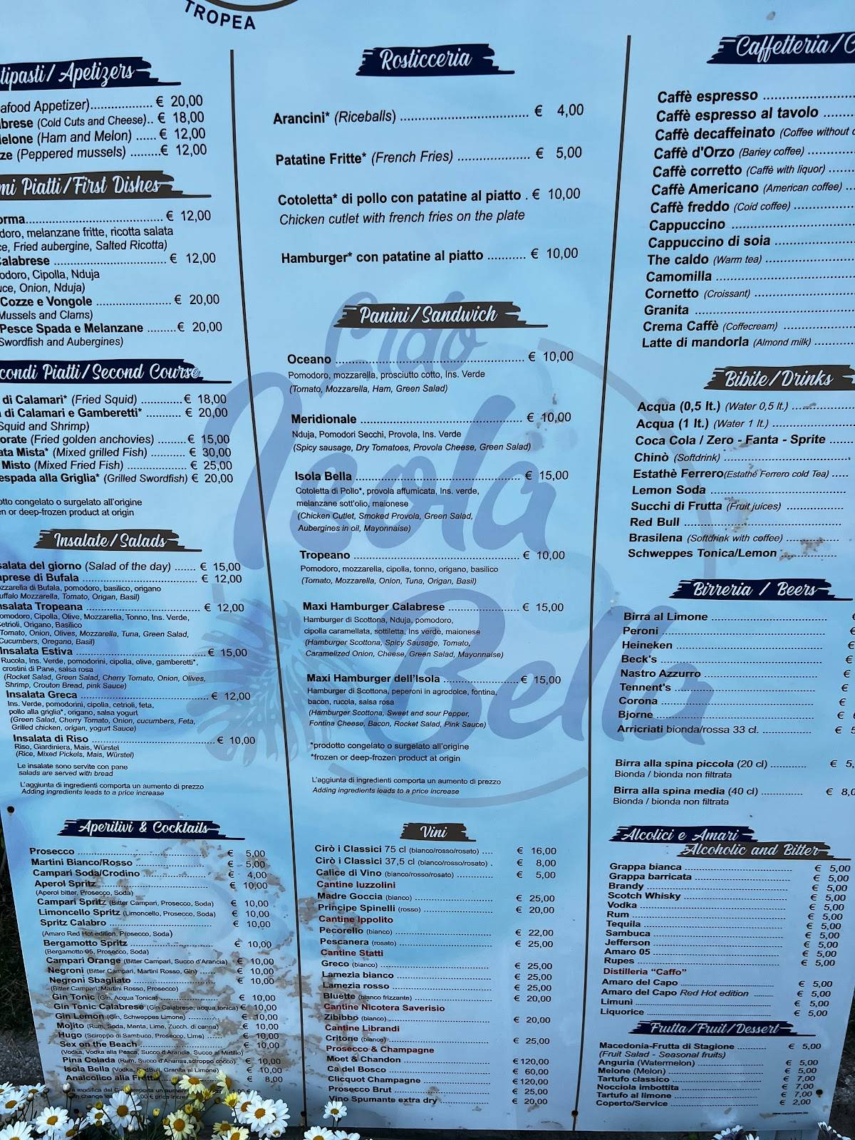 Menu di Ristorante Mare Grande 
