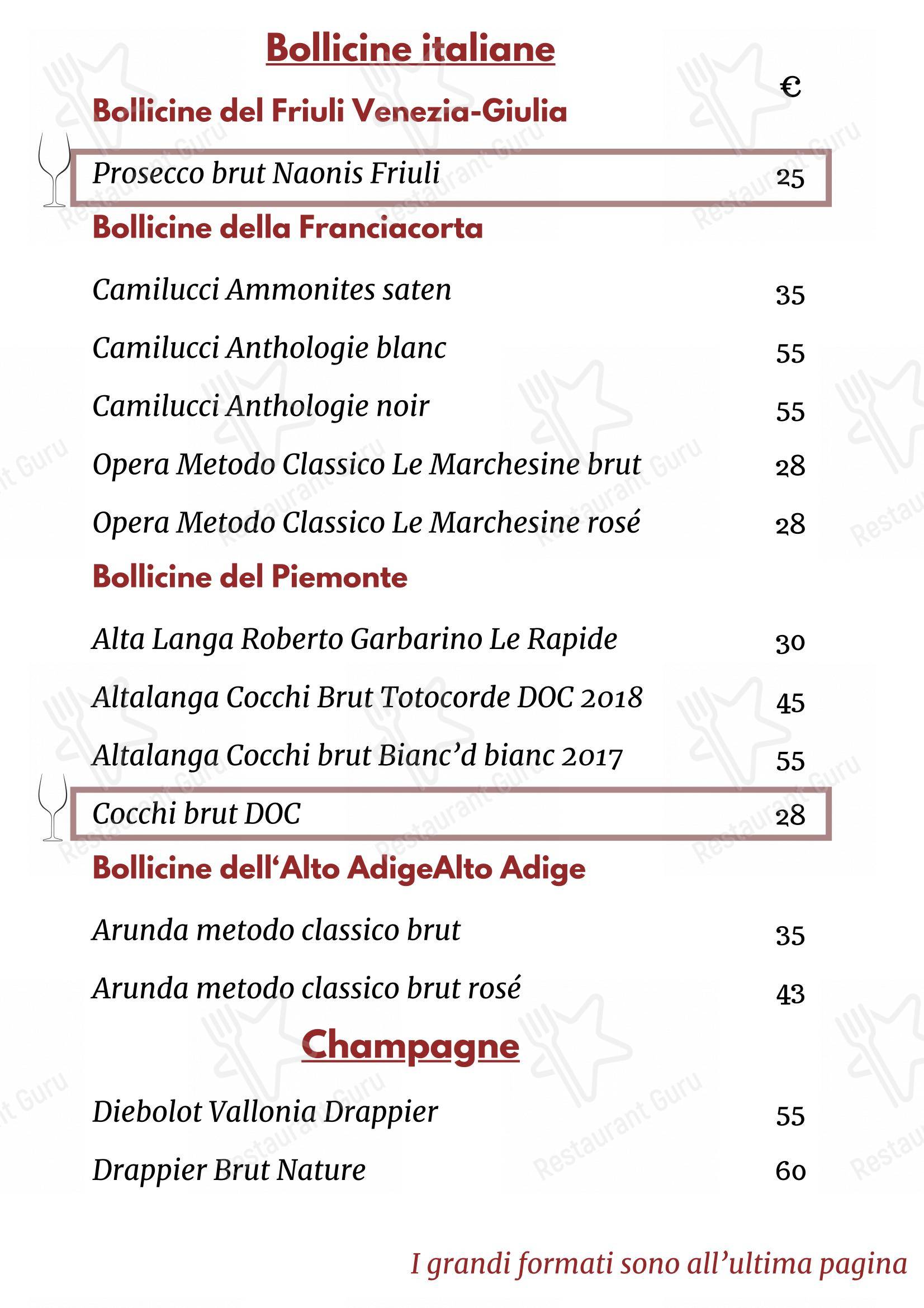 Menu di Ristorante Mercato 38 Trattoria Italiana - Menu