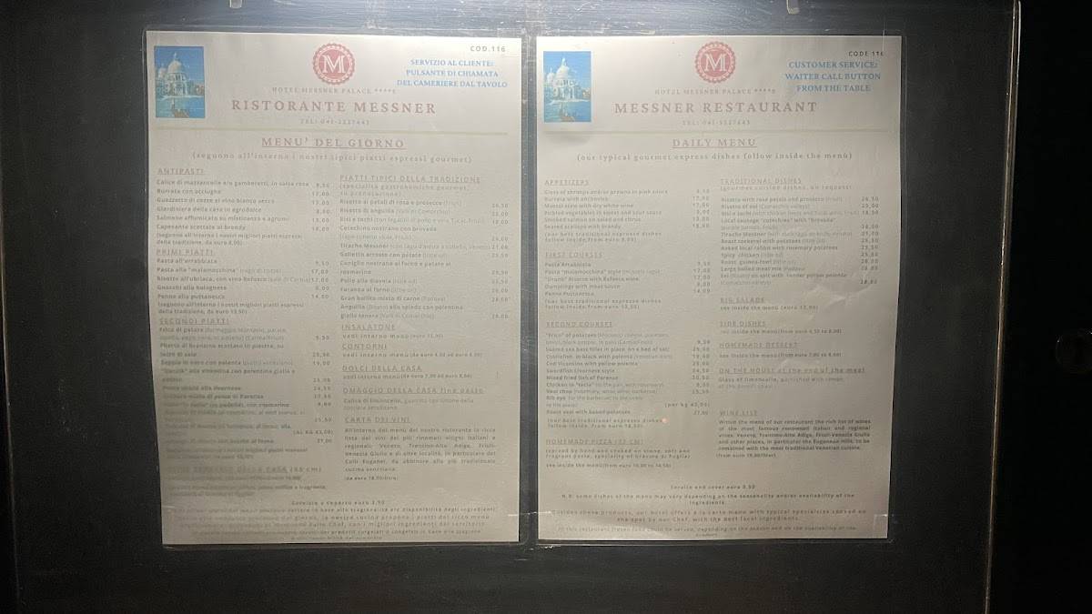 Menu di Ristorante Messner 