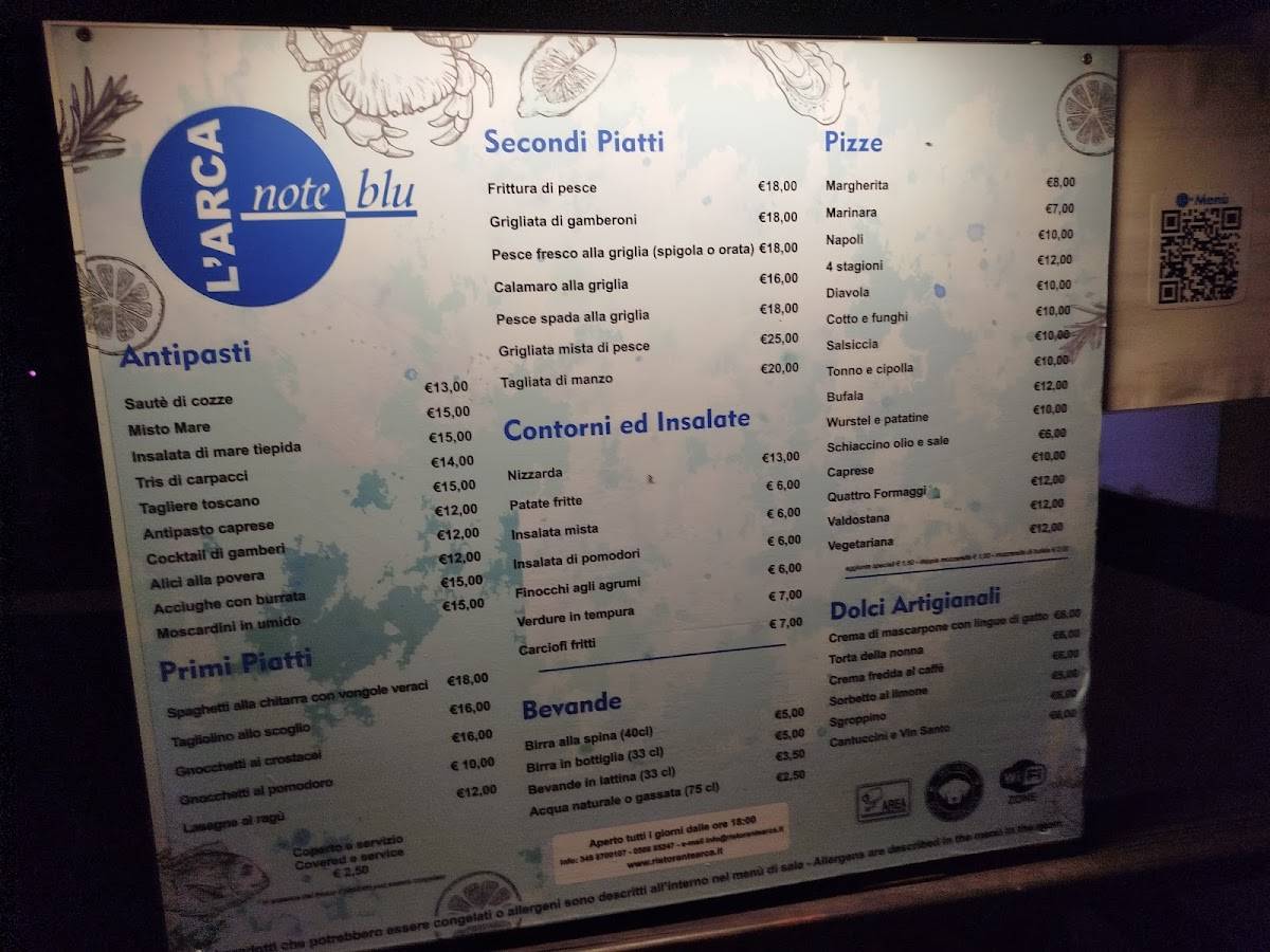 Menu di Ristorante PIZZERIA Cibo&Mare “L’Arca” 