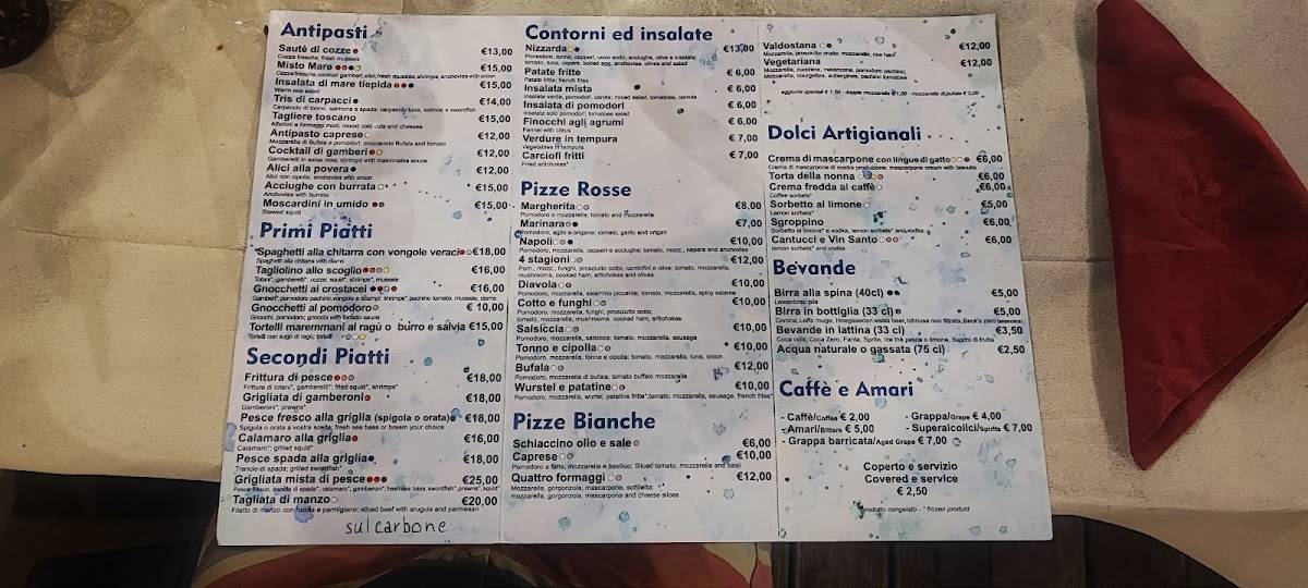 Menu di Ristorante PIZZERIA Cibo&Mare “L’Arca” 