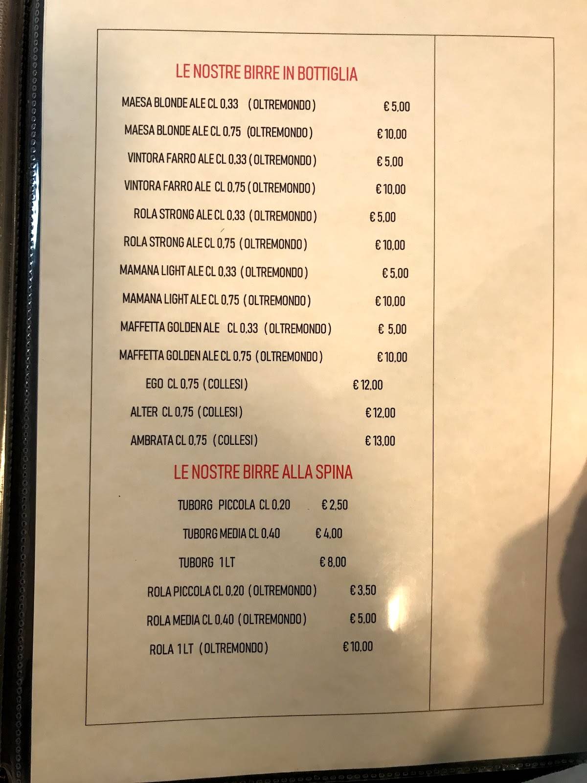 Menu di Ristorante Pantalin 
