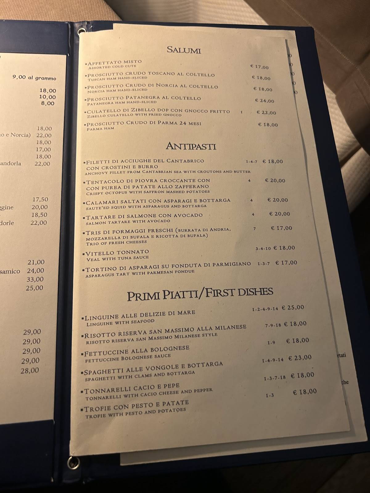 Menu di Ristorante Pizzeria Convivium 