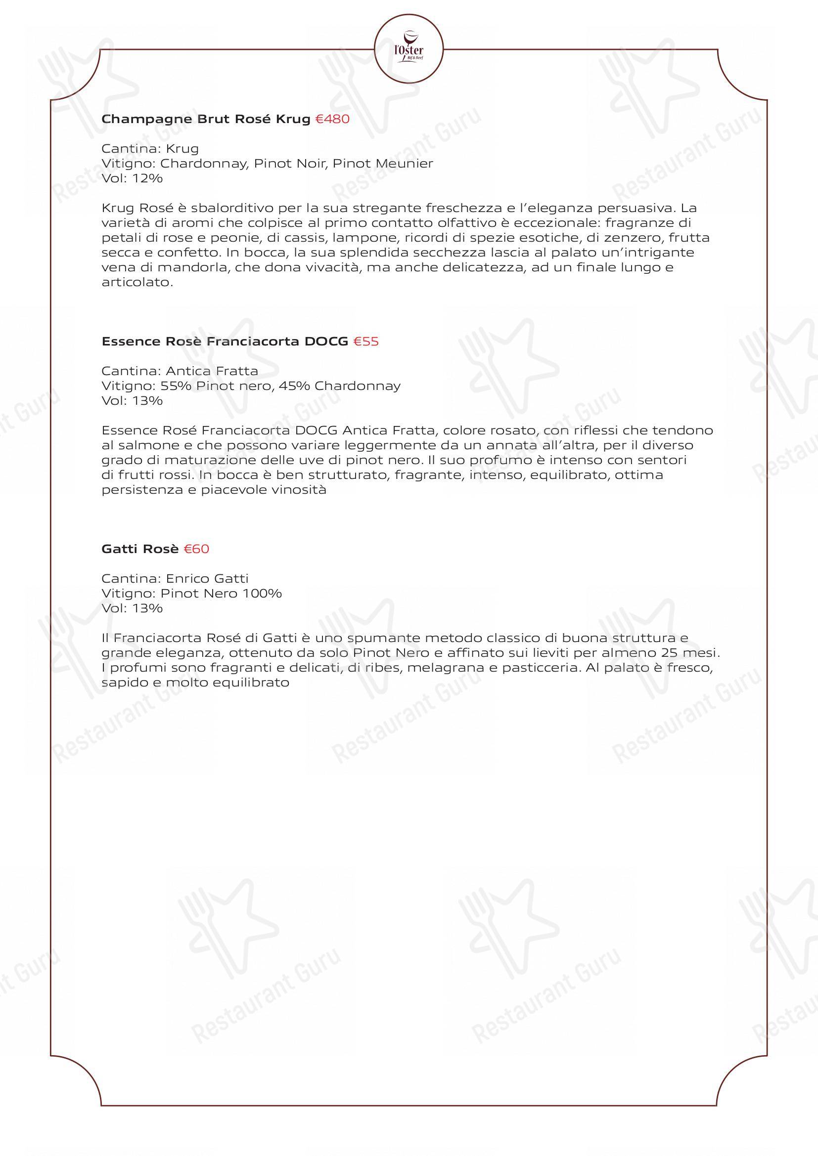 Menu di L'Oster Bif & Beef Restaurant - Крафт меню