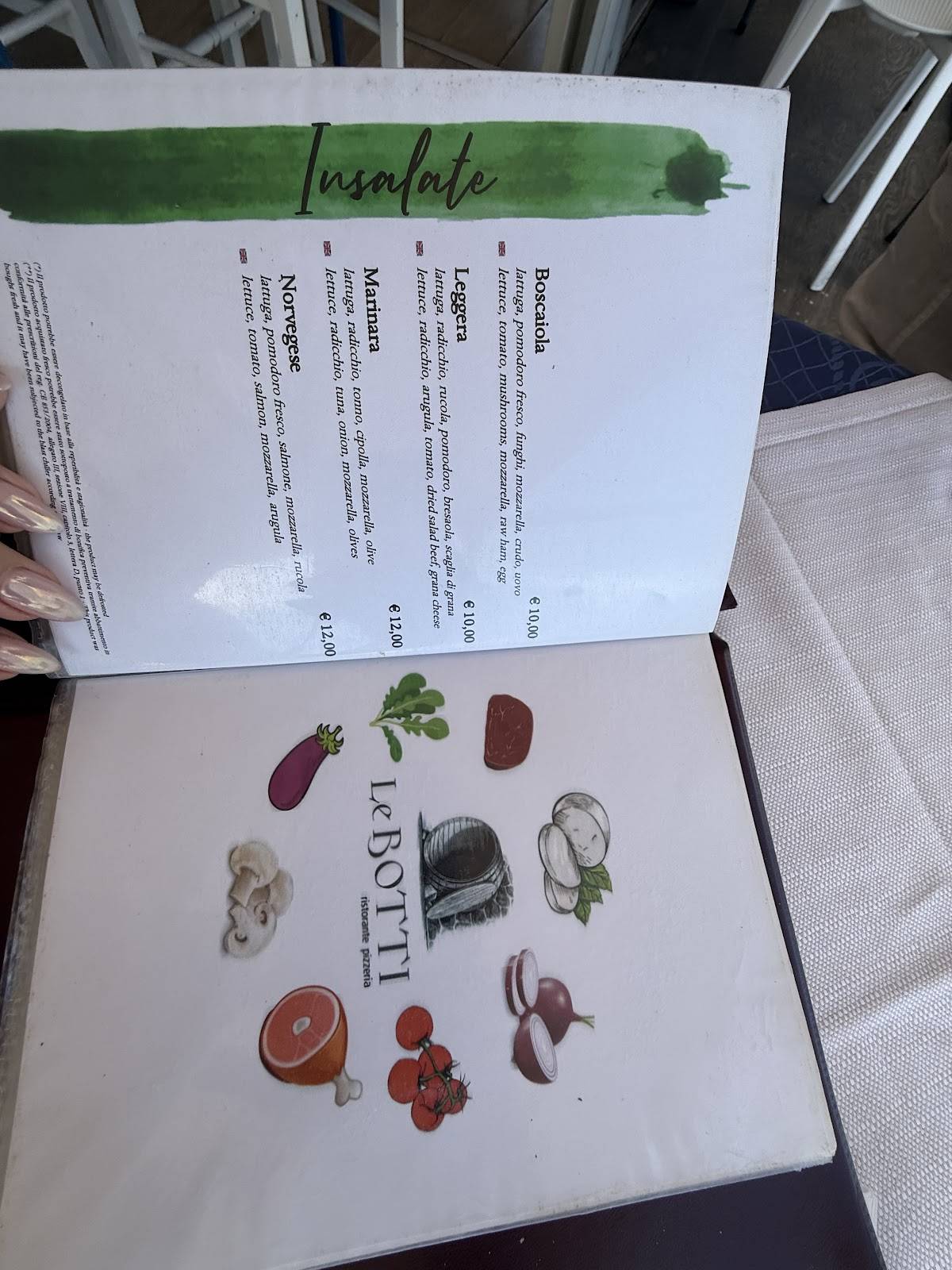 Menu di Ristorante Pizzeria "Le Botti" 