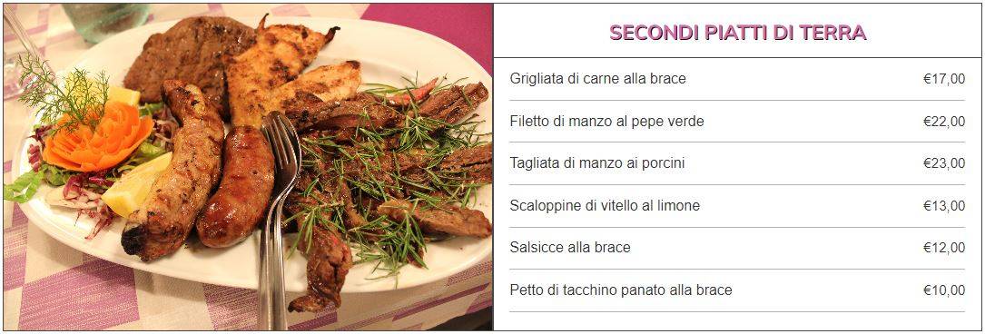 Menu di Ristorante Pizzeria Piazza Ricci 