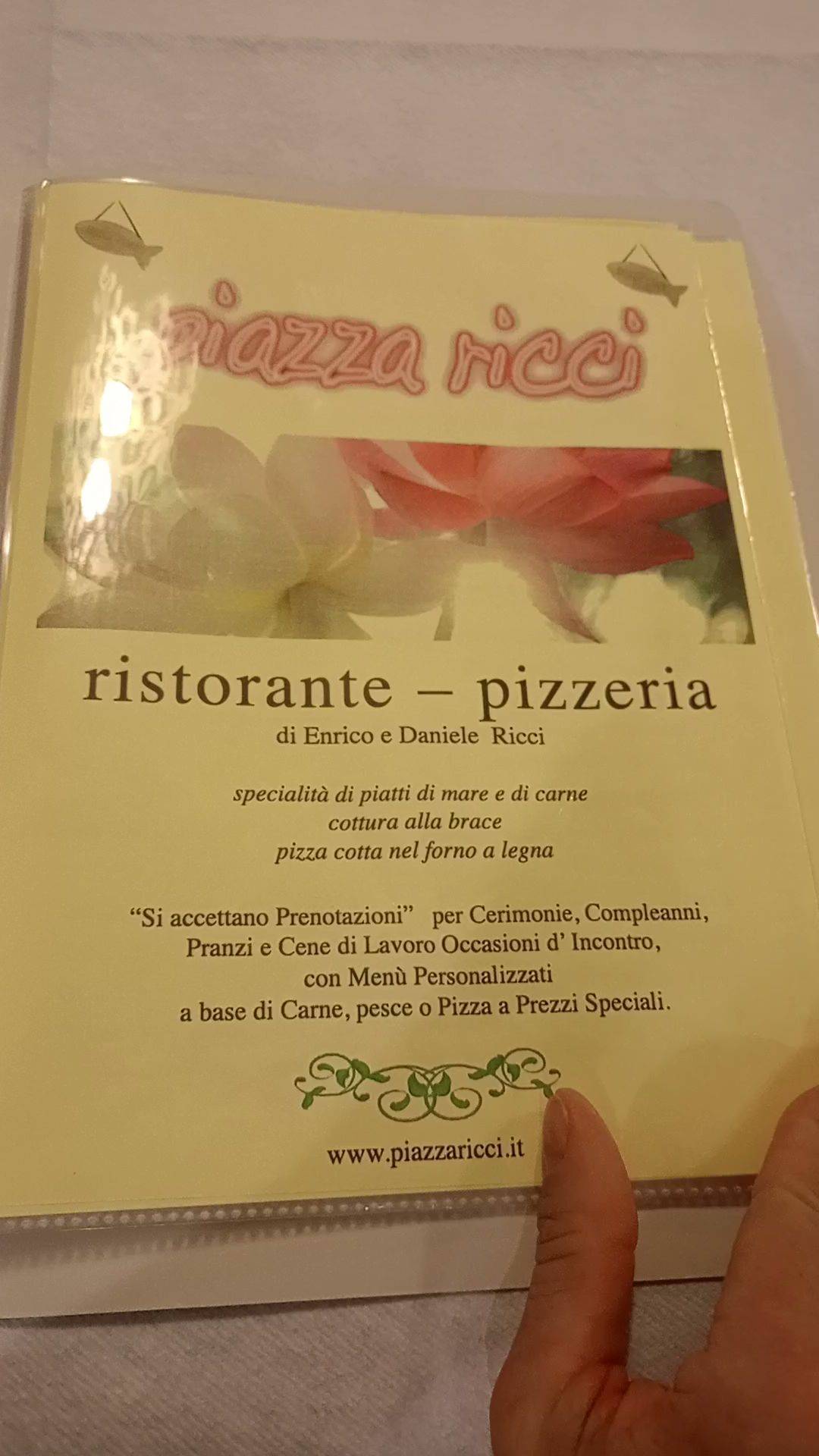 Menu di Ristorante Pizzeria Piazza Ricci 