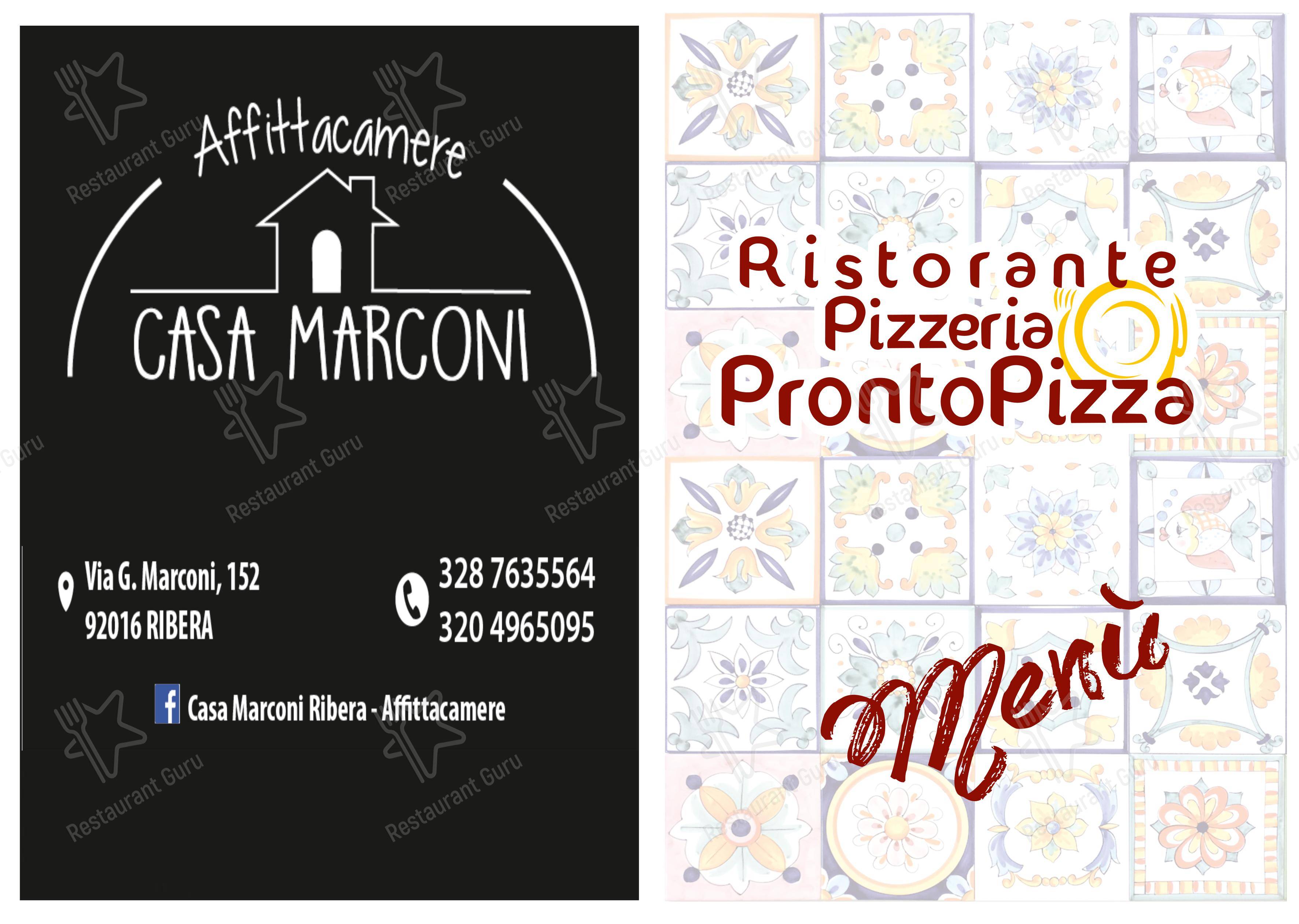 Ristorante Pizzeria Pronto Pizza in Ribera - Menu