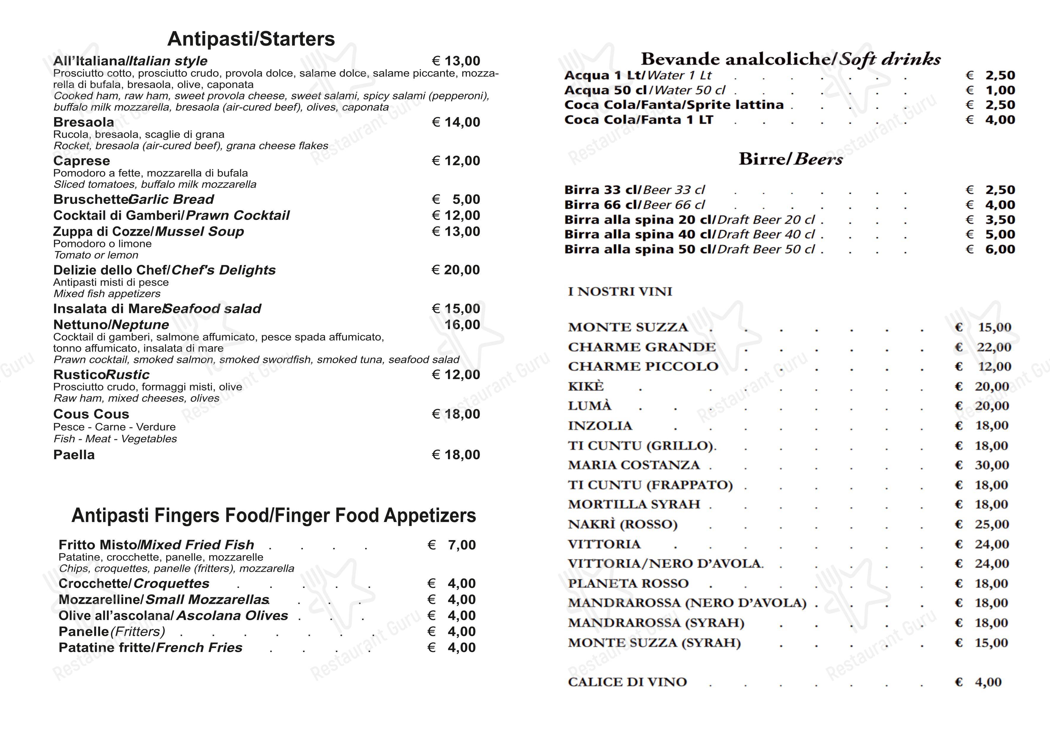 Menu per Ristorante Pizzeria Pronto Pizza pizzeria