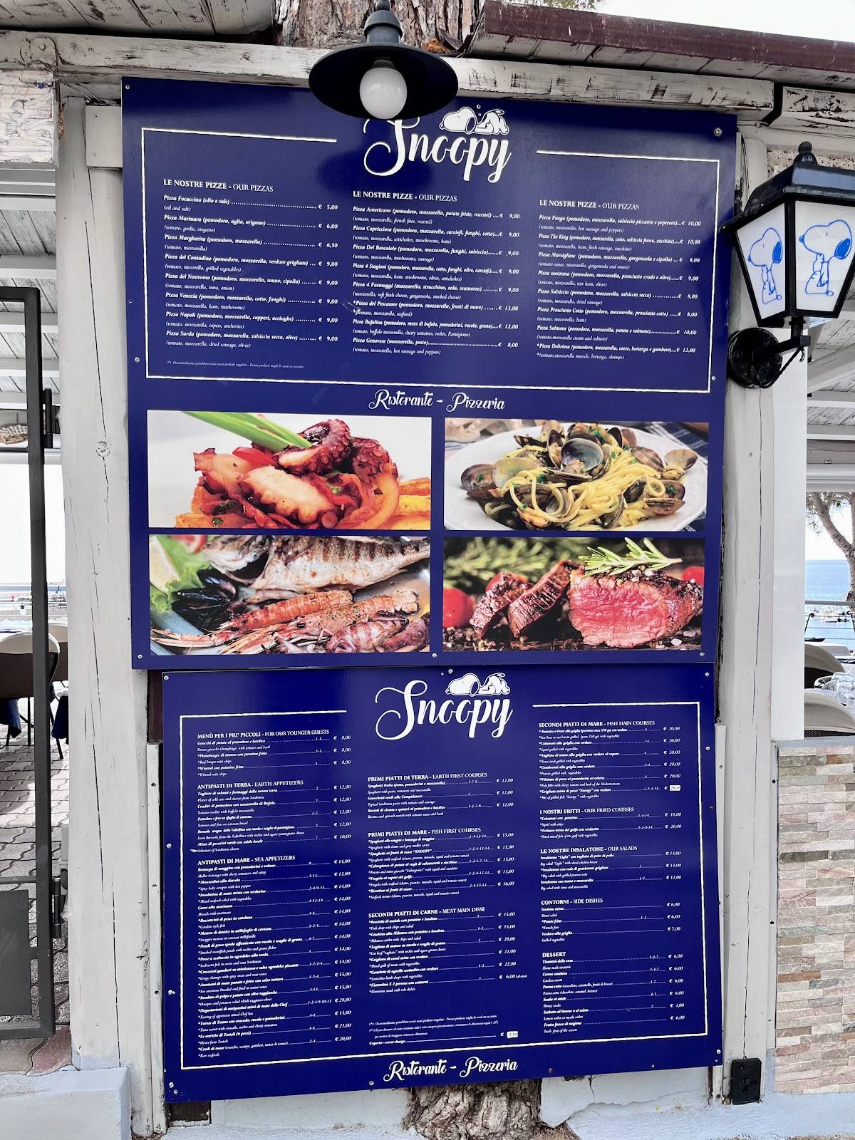 Menu di Ristorante Pizzeria Snoopy 