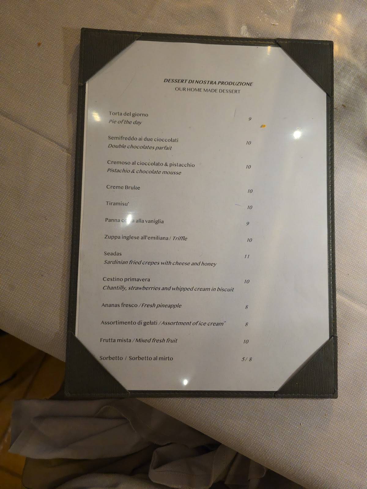 Menu di Ristorante Pizzeria Spinnaker 