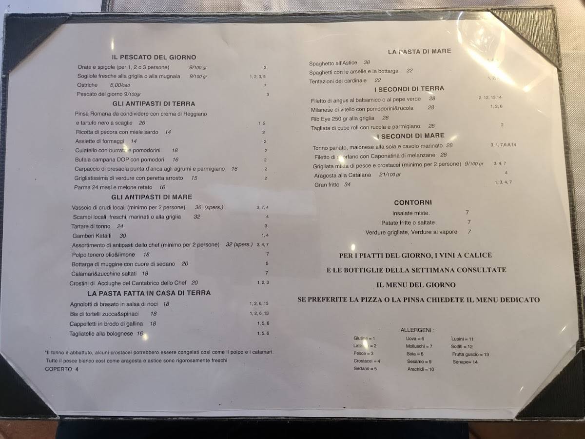 Menu di Ristorante Pizzeria Spinnaker 
