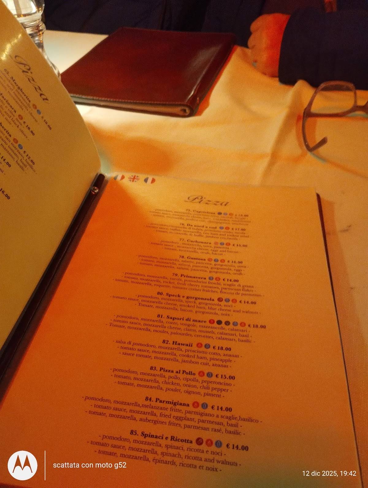 Menu di Trattoria Pizzeria Da Roberto 