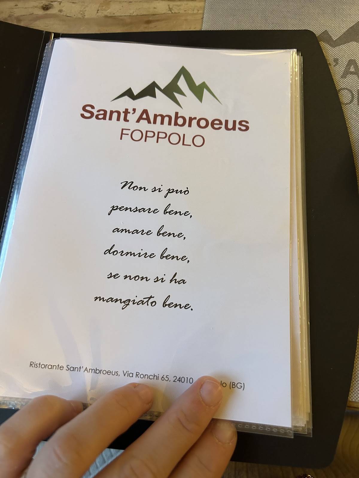 Menu di Ristorante Sant'Ambroeus 