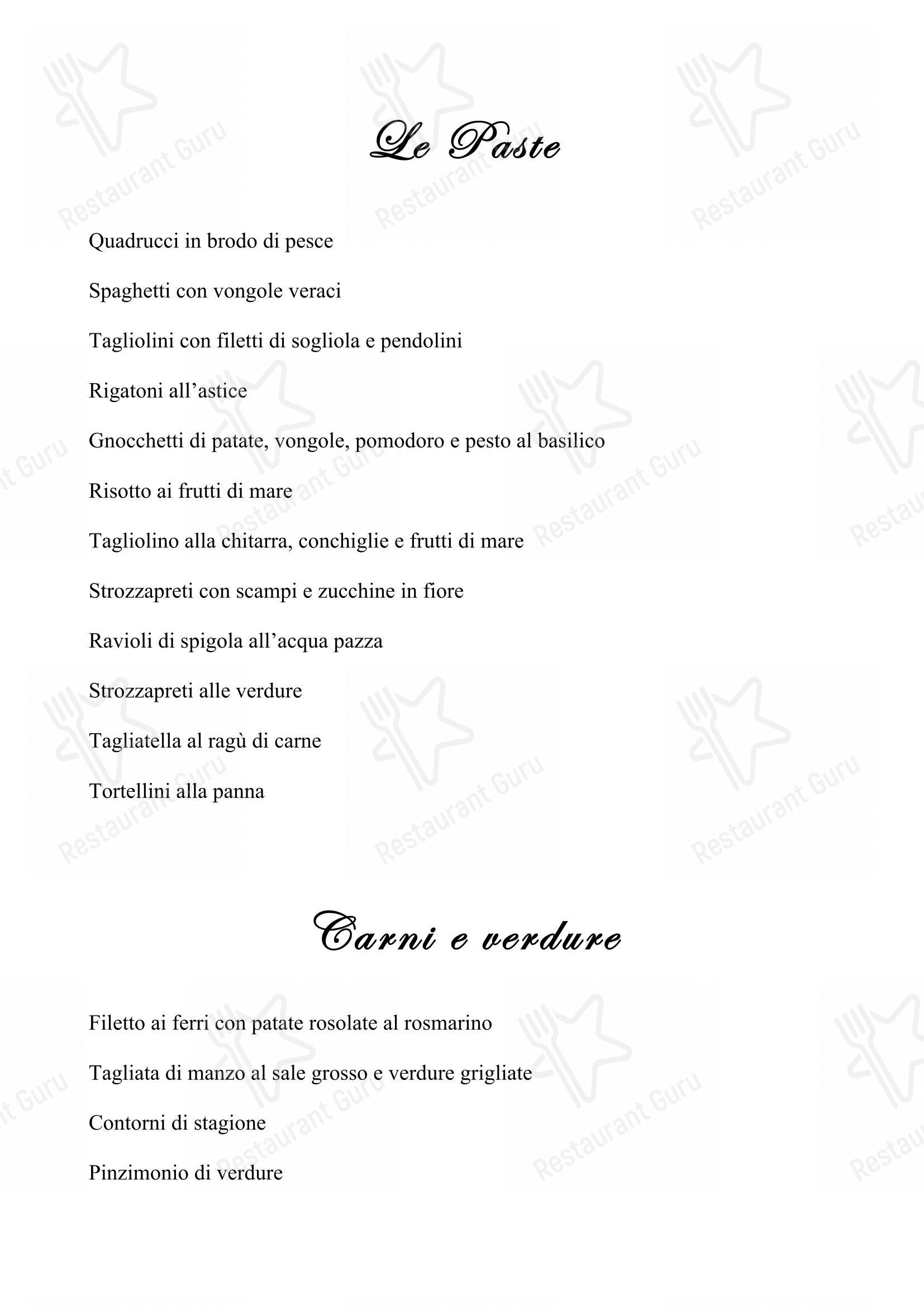 Menu bar per Ristorante da Fino in Riccione