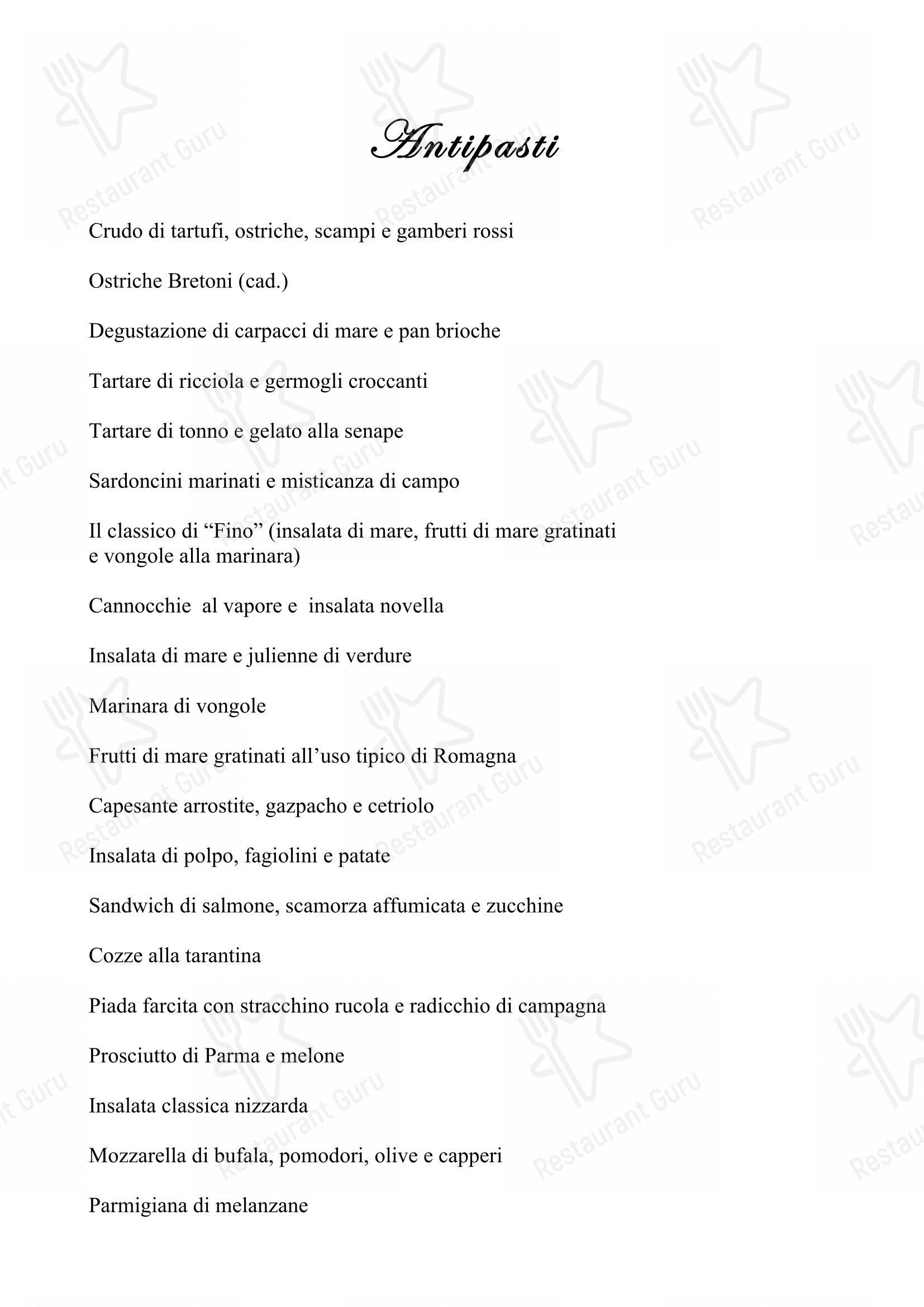 Menu di Ristorante da Fino - Menu bar