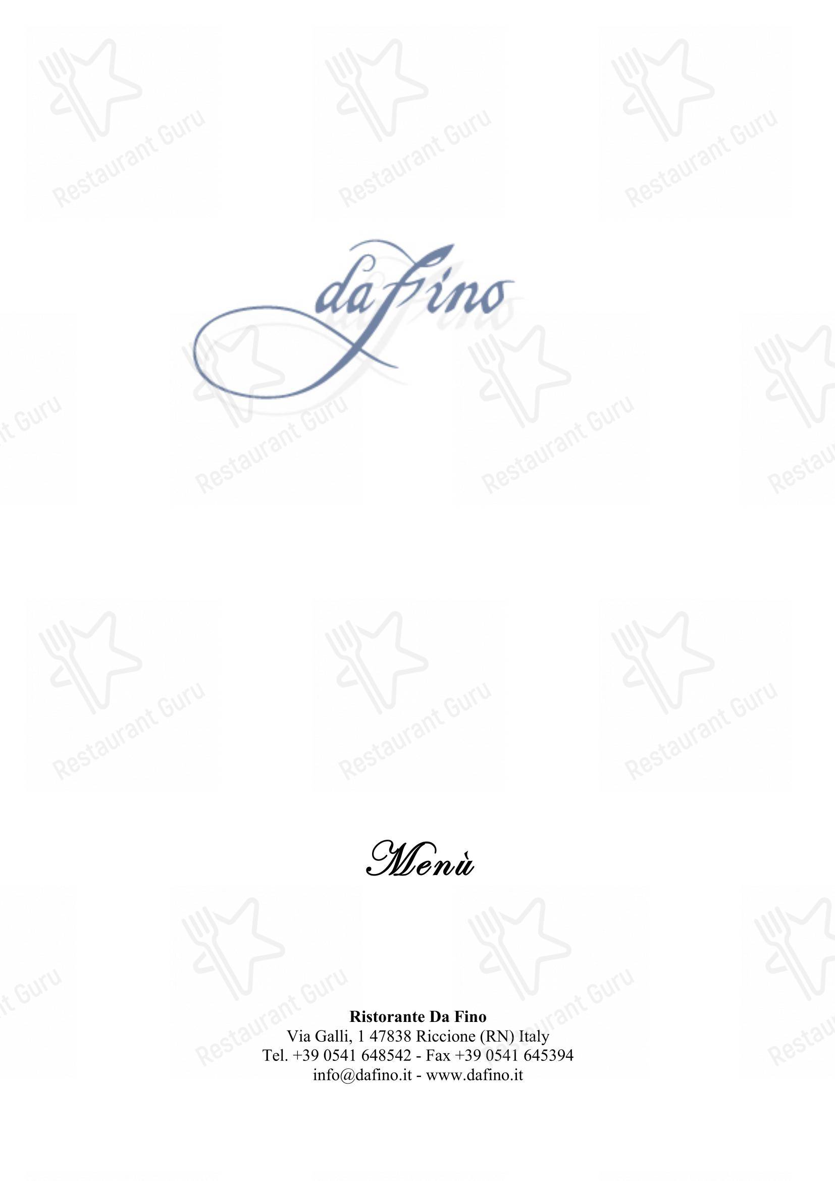 Menu bar per Ristorante da Fino ristorante
