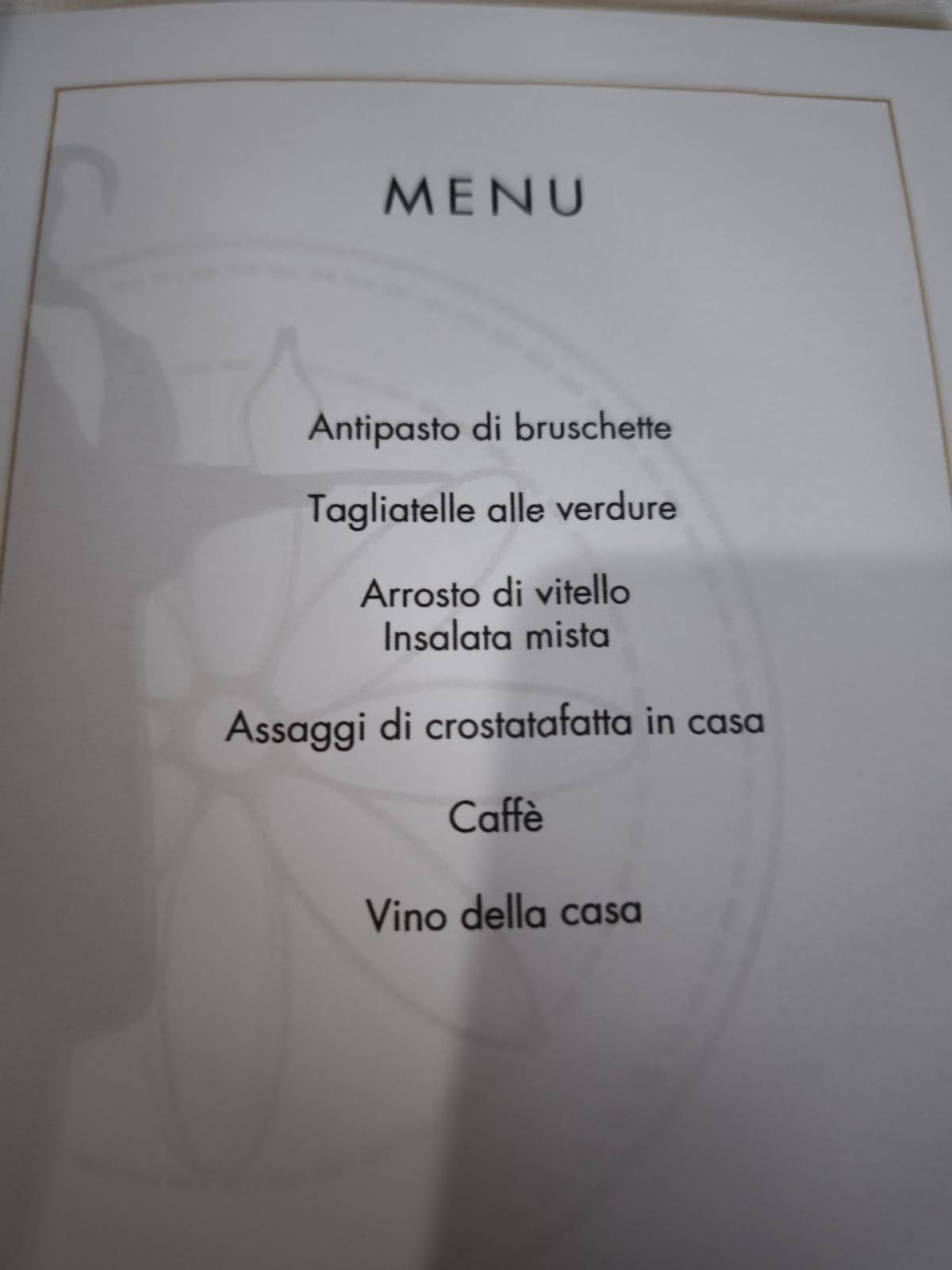 Menu di Ristorante da Rosa 