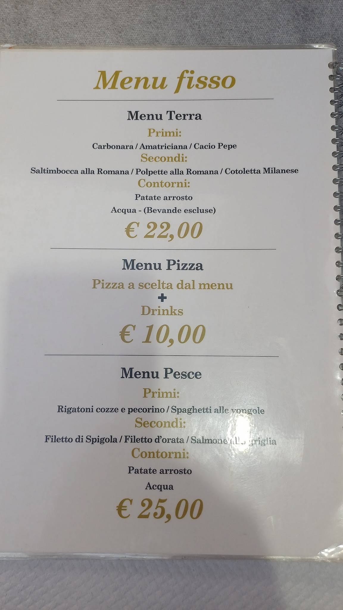 Menu di Ristorante e Pizzeria ''SAPORI DI ROMA'' 