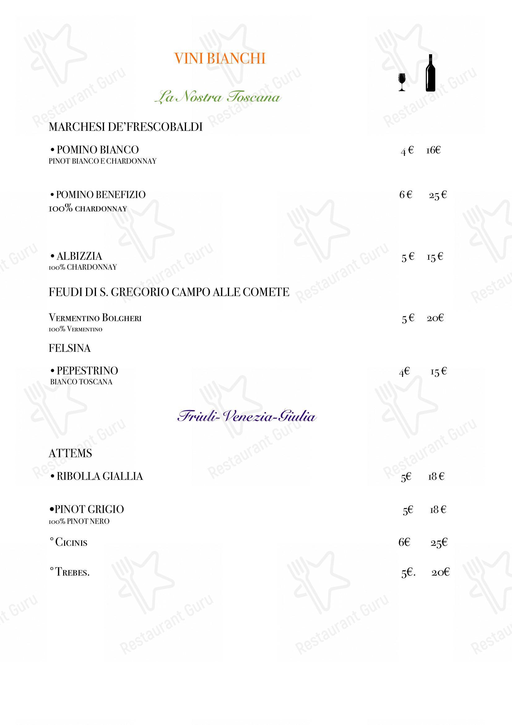 Ristorante pizzeria Bonaiuti in Pontassieve - Menu
