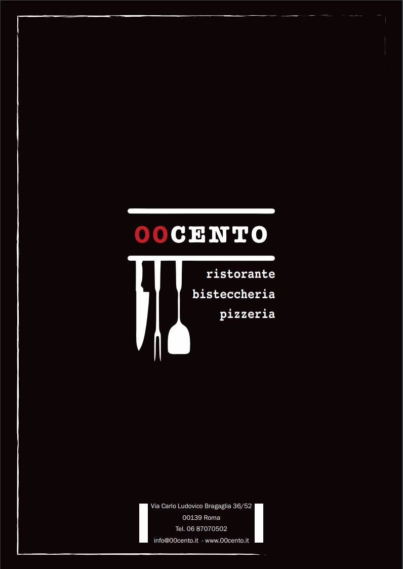 Menu di Ristorante pizzeria bisteccheria 00cento Porta di Roma 