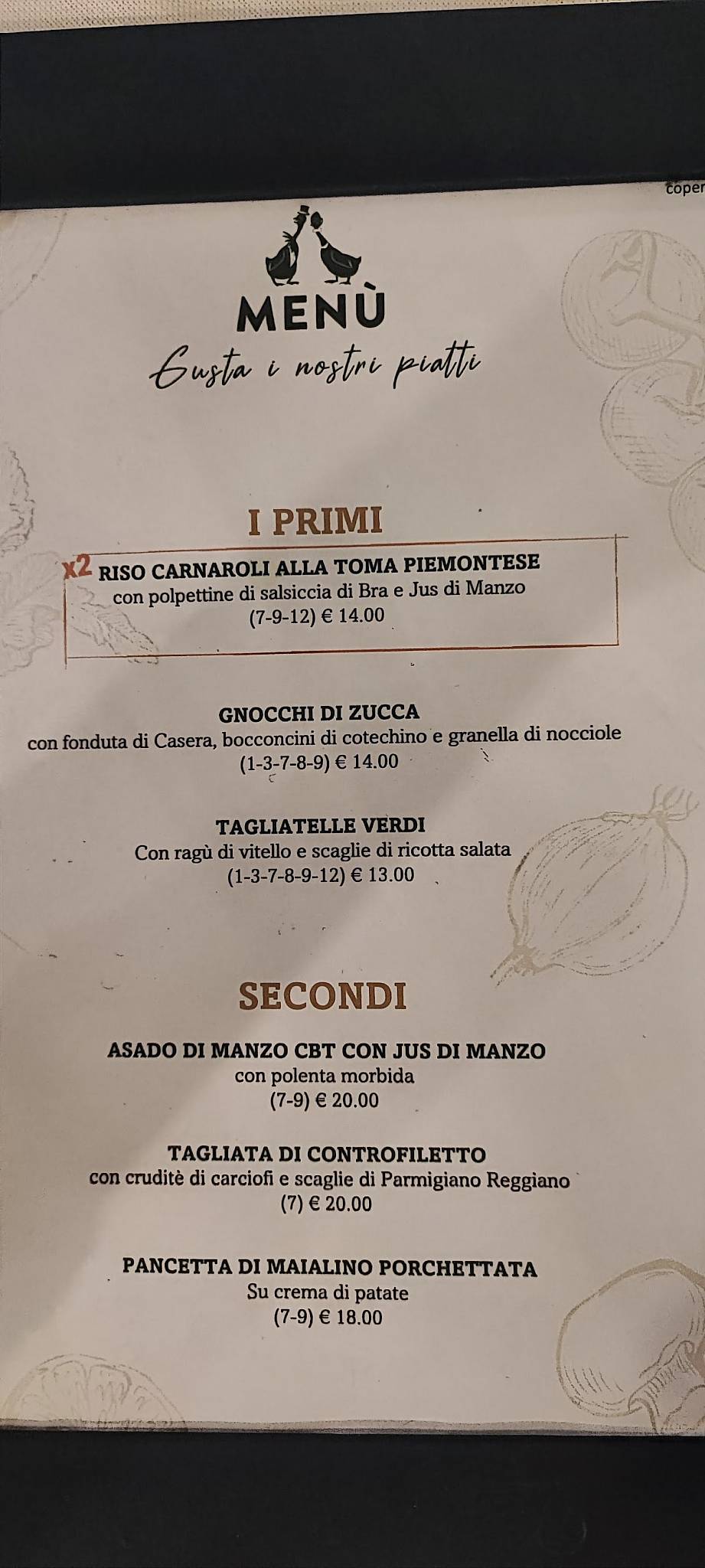 Menu di Ristorante pizzicheria Gandula 