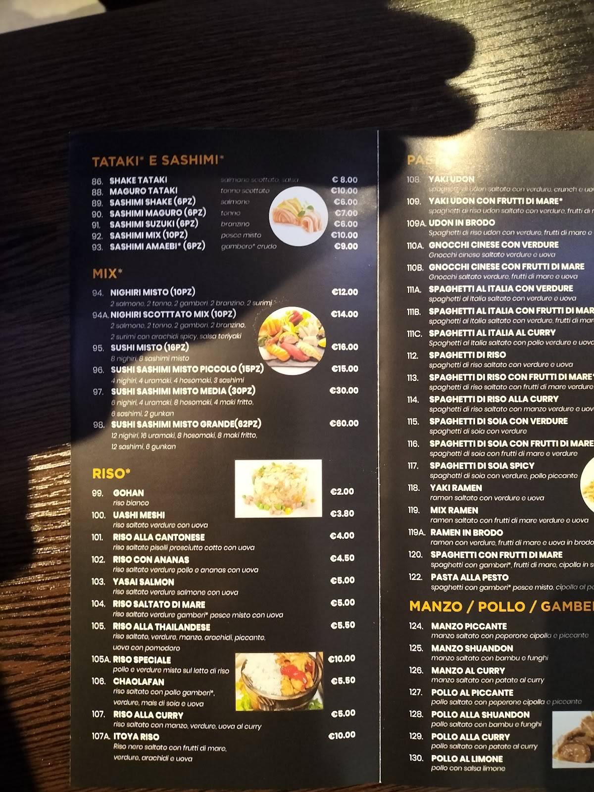 Menu di Ristorante sushi itoya 