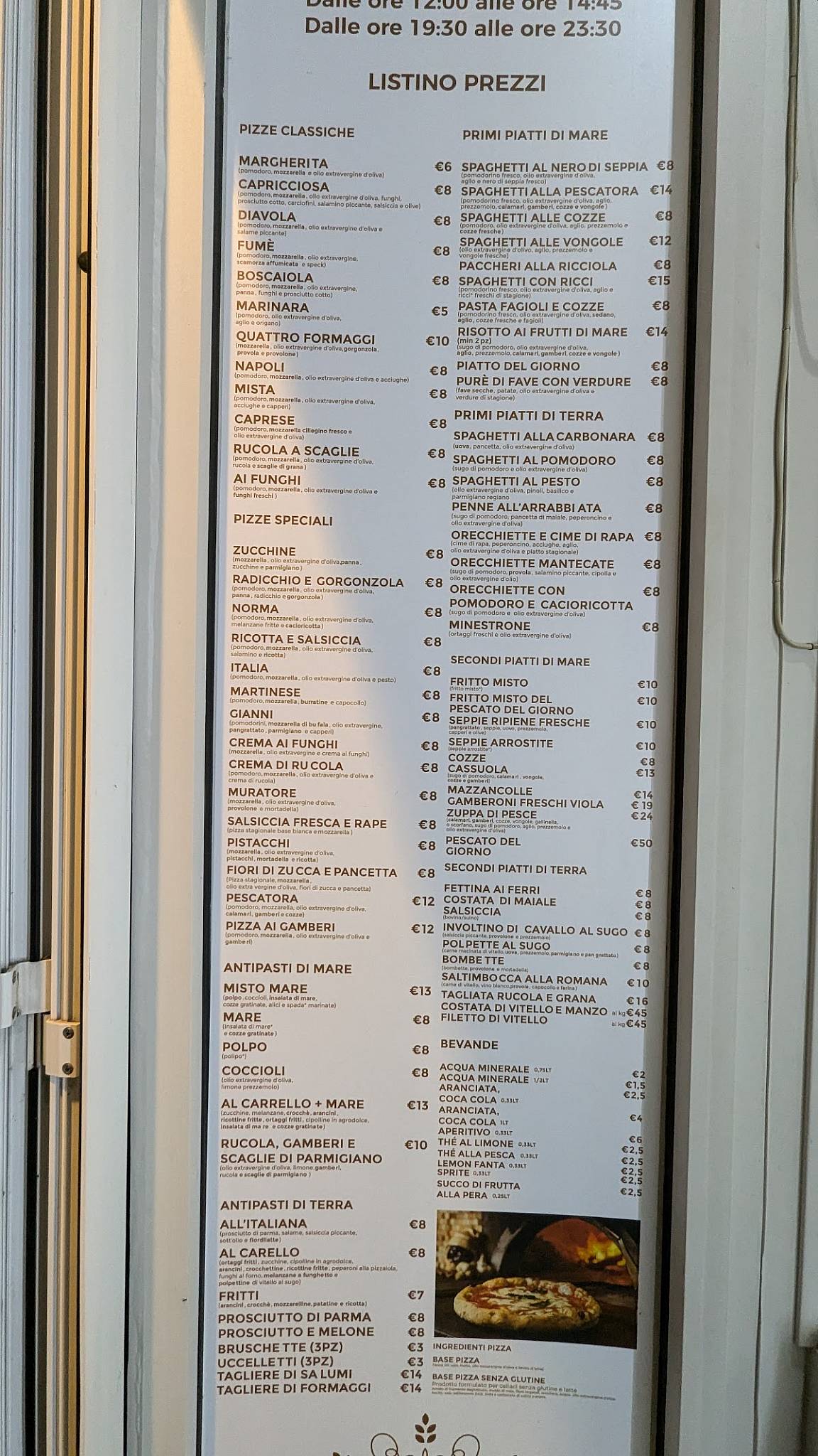 Menu di Ristoro Basile Luzzi 