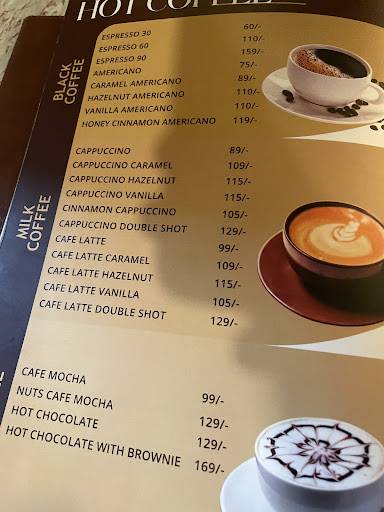 Roastery lounge menu