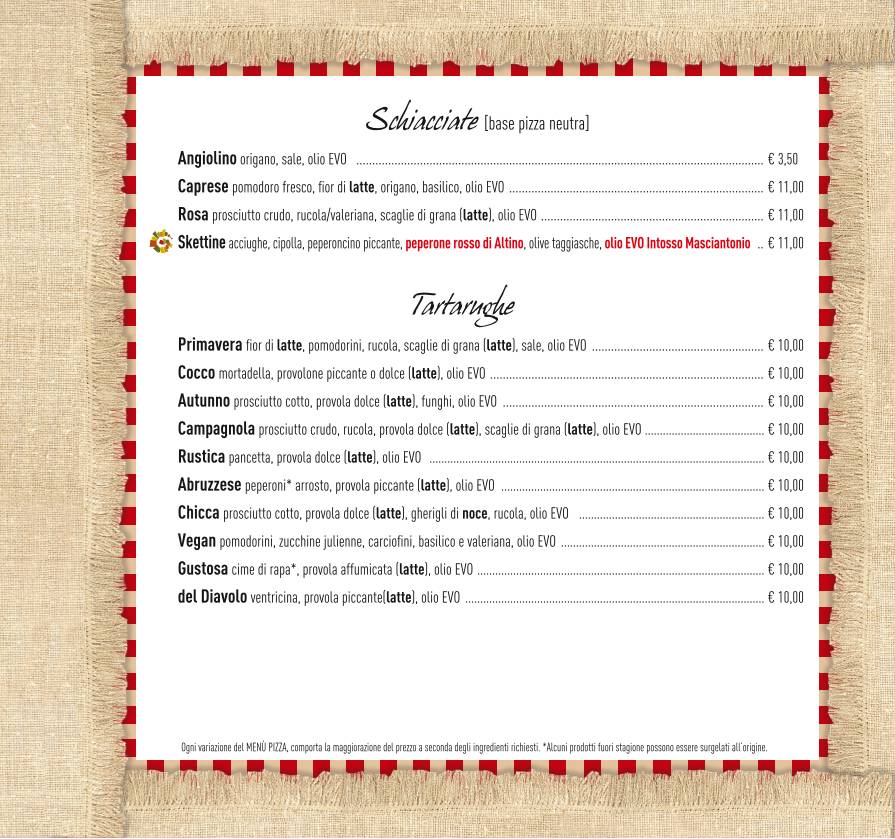 Menu di Pizzeria il Coccodrillo 