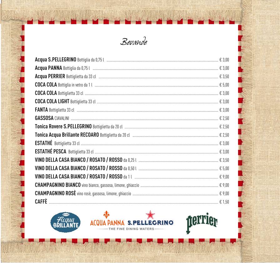 Menu di Pizzeria il Coccodrillo 