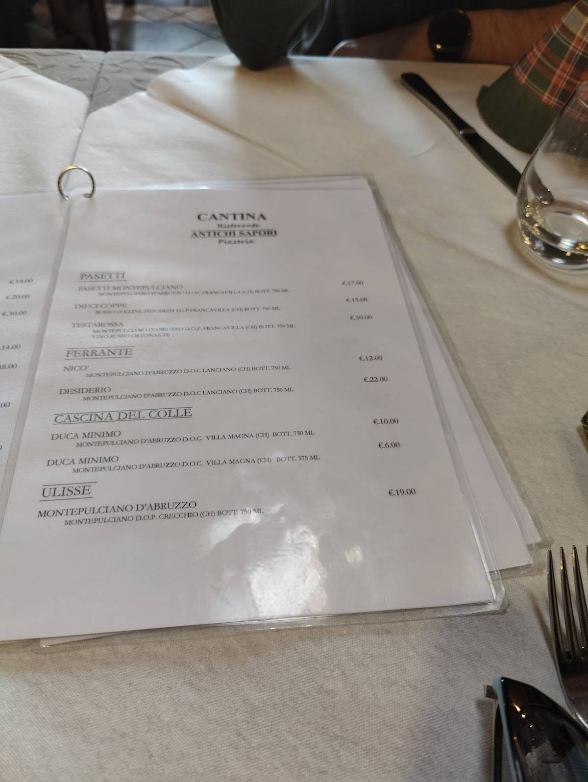Menu di Pizzeria Trattoria Antichi Sapori Con Forno A Legna E Cucina Tipica 