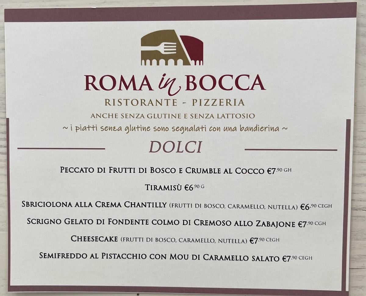 Menu di Ristorante "Roma in Bocca" 