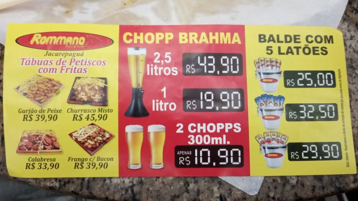 Romano Pizza & Grill cardápio