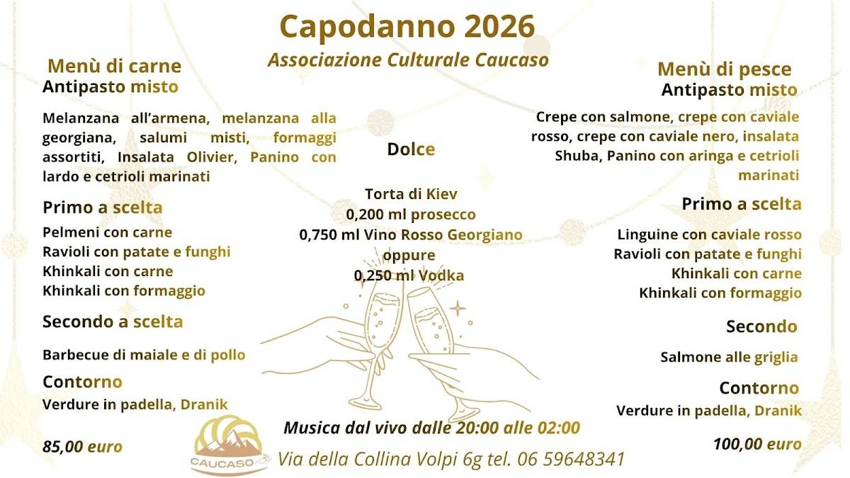 Menu de Associazione Culturale Caucaso