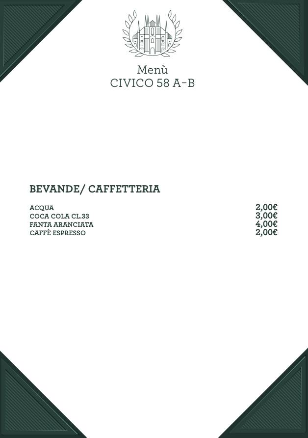 Menu di Civico58 A-B 