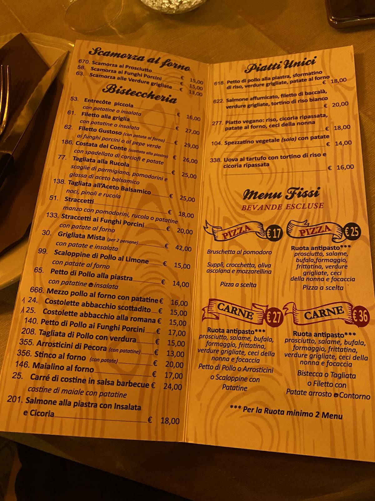 Menu di Cottage 